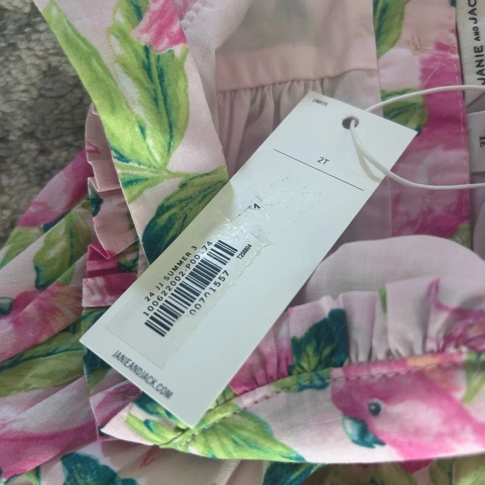 NWT JANIE AND JACK Tropical Bird Sundress- Size 2T